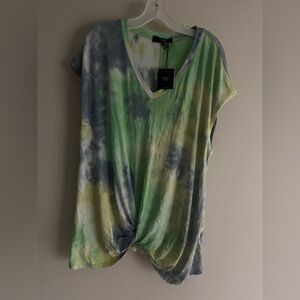 Coin 1804 Womens V-Neck Twist Front Boho Top NWT size 2X